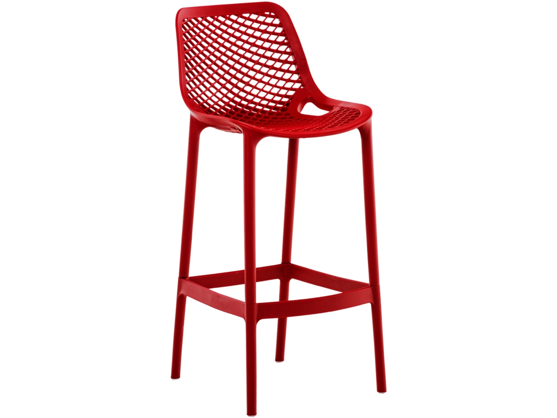 Banco de bar exterior Air vermelho CLP