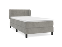 Cama com Molas/colchão 90x200 Cm Veludo Cinza claro MAISON EXCLUSIVE