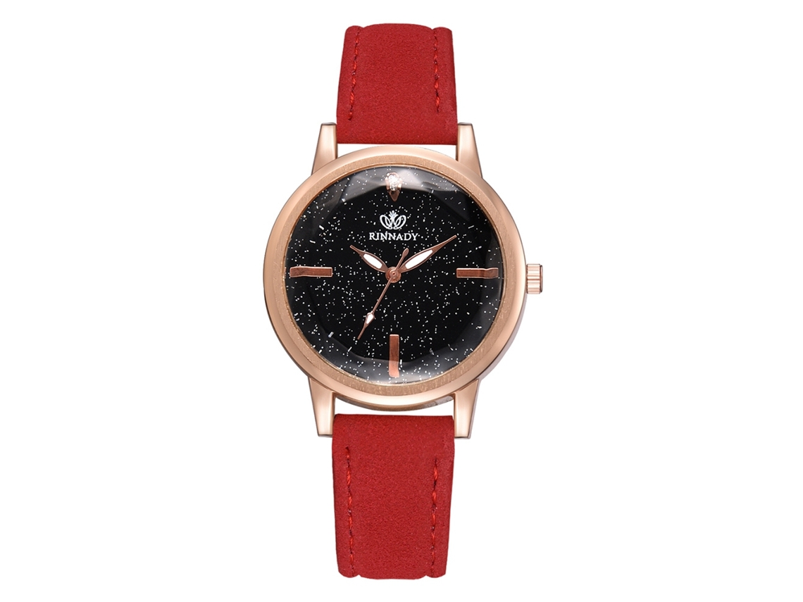 Relógio de Pulso Feminino Elegante Estilo Céu Estrelado com Pulseira de Couro Pu