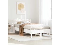 Cama Sem Colchão 100x200 Cm Madeira De Pinho Maciça Branco