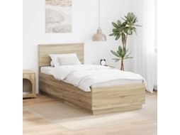 Vidaxl Estrutura Da Cama Com Cabeceira Carvalho Sonoma 70 X 190 Cm
