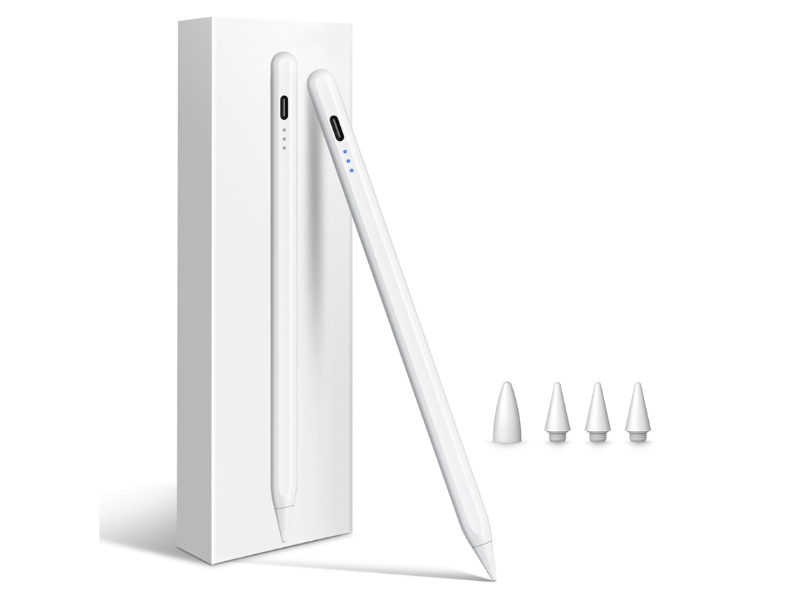 Caneta Stylus HALINUIA para Ipad Pro 11"/13" A3007 Carregamento Rápido Rejeição da Palma Sensor de Inclinação Magnética Branco (m4 2024/m5 2025)