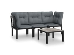 Conjunto de 4 Lounge Jardim Vime Pe Preto e Cinzento MAISON EXCLUSIVE (4 pcs)