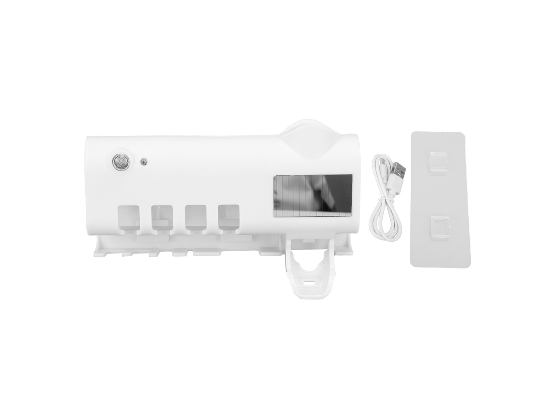 Suporte De Escova De Dentes De Parede Com Dispenser De Creme Dental Branco
