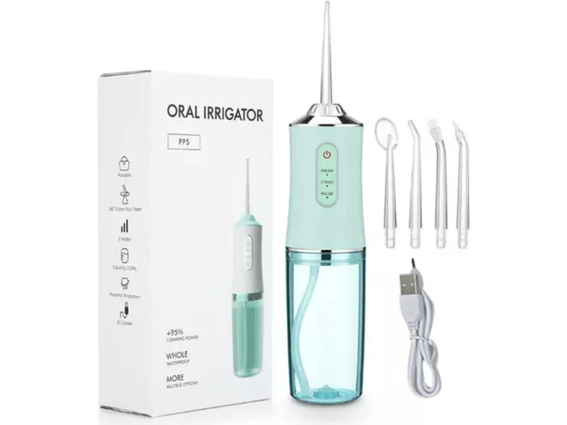 Irrigador Oral Yizhood Água Dental Portátil Flosser Verde