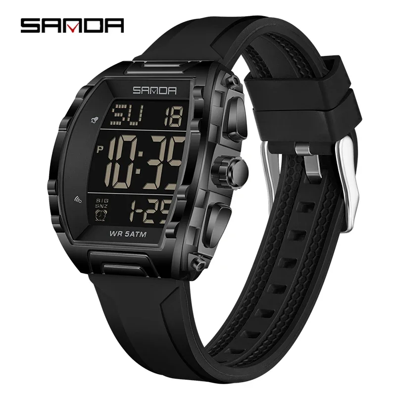 Relógio Eletrônico Esportivo Masculino Elegante e Luxuoso À Prova D'água com Cronômetro Regressivo MDUG (preto)
