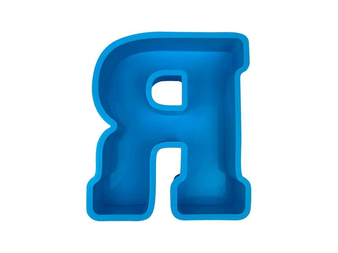 Mold De Letras Do Alfabeto Em 3d Para Bolo, Cera, Sabão E Epóxi - Moldes De Decoração Em Azul R