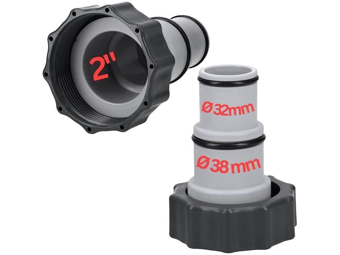 Conjunto de 2 Adaptadores para Piscina Kalitec I 38 Mm e 32 Mm com Rosca Interna 5 1 Cm I Tomada para Mangueira Ø 32-38 Mm com 394 SSS