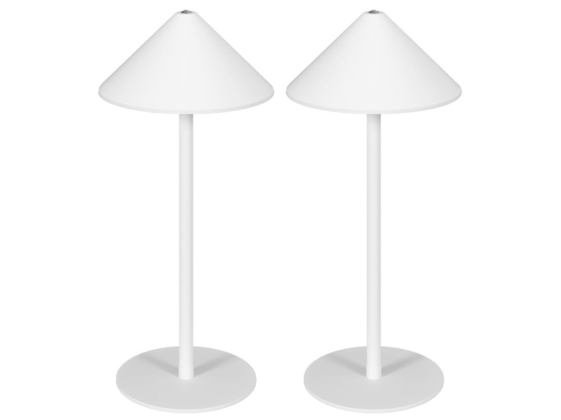 2 Luminárias Mesa 3 Cores Usb A+c Toque Metal Brancas VELTRIX