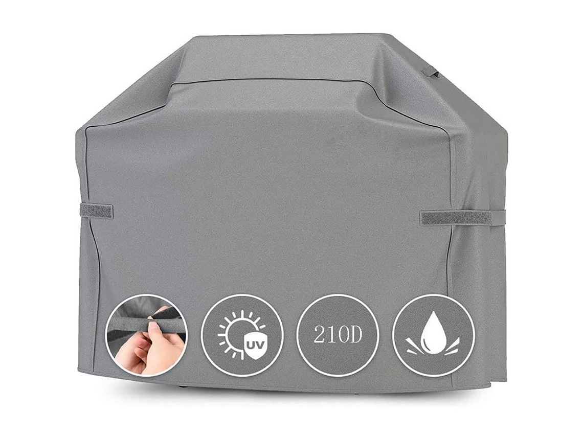 Capa Cinza para Churrasqueira 170×61×117 Cm, Impermeável, Resistente a Rasgos e Raios Uv, para Carvão e Gás