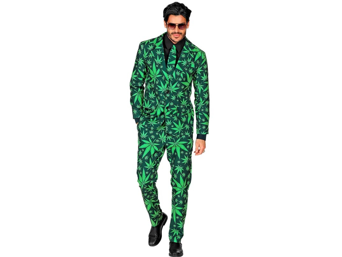 Terno engraçado masculino de maconha verde