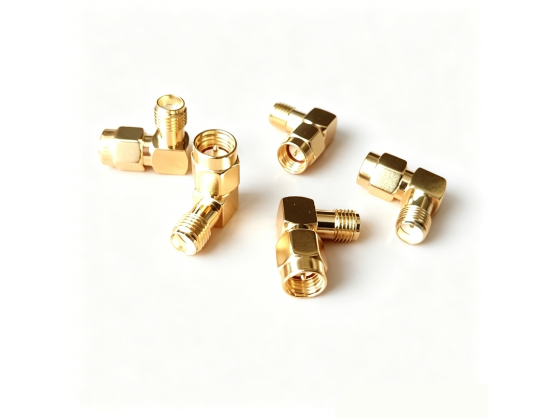 Conjunto de 5 Adaptadores Rp Sma Macho para Rp Sma Fêmea com Ângulo Reto de 90° para Antena de Drone Fpv. MDUG (macho para Fêmea)