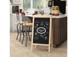 Mini Cavalete de Madeira Vinsetto, Quadro Negro Magnético Dobrável 51x42x101 Cm Inclui 8 Gizes Líquidos e 6 Placas de Palavras Dupla Face