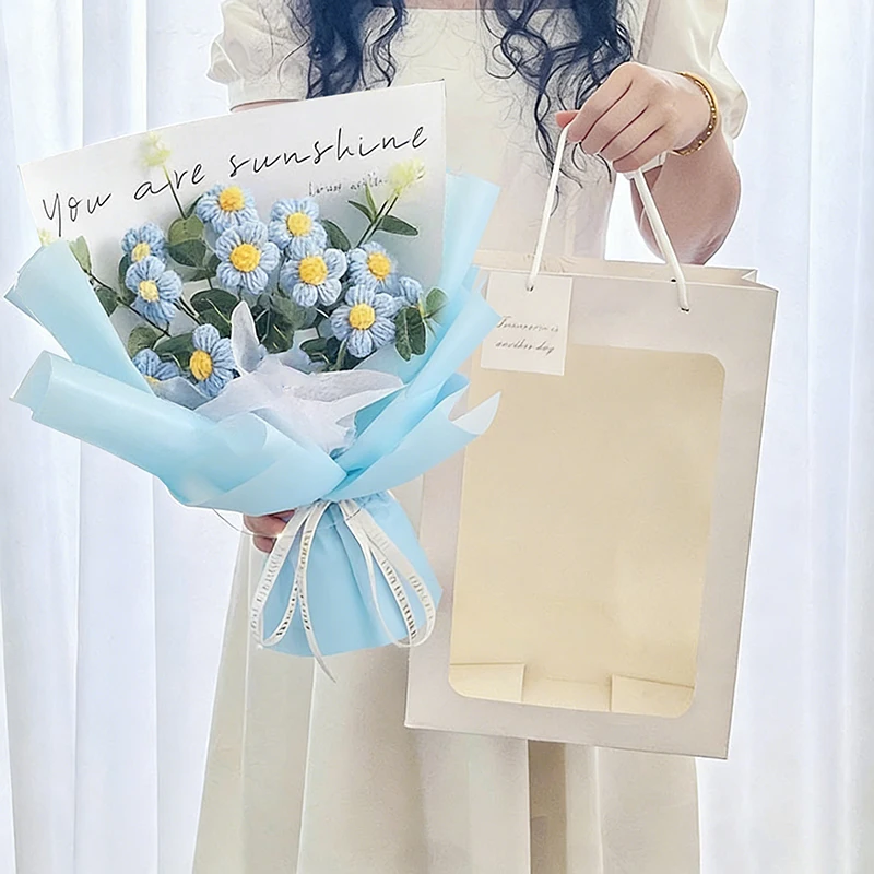 Flores de Crochê para Formatura, Presentes Artesanais com Flores Preservadas MDUG