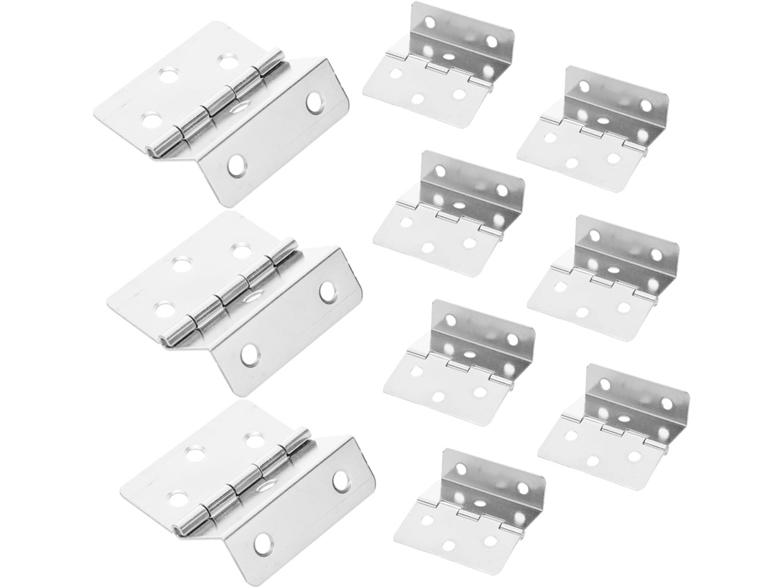 Conjunto De 10 Dobradiças Dobráveis Para Armários, Em Ângulo Reto,