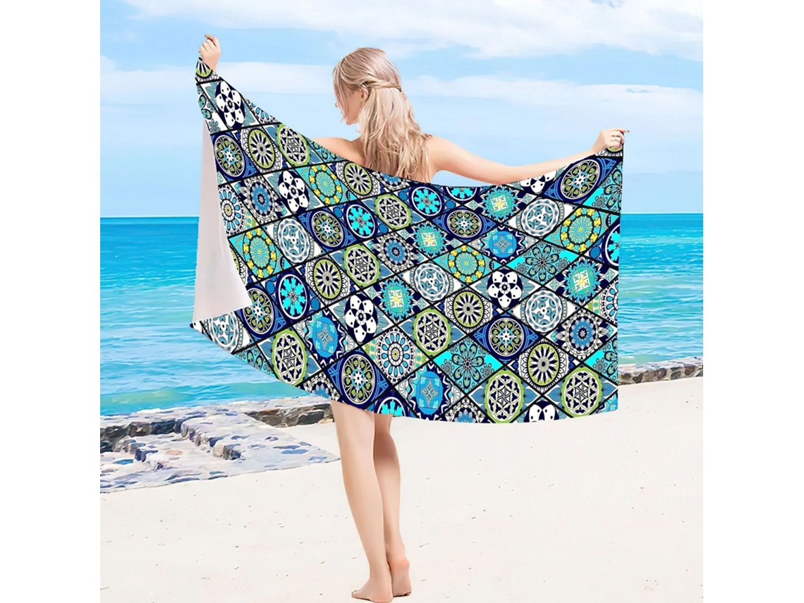 Toalhas De Praia Estampa Em Microfibra Absorvente Para Campismo, Piscina E Viagens.180*90cm Padrão Hexinyigjly