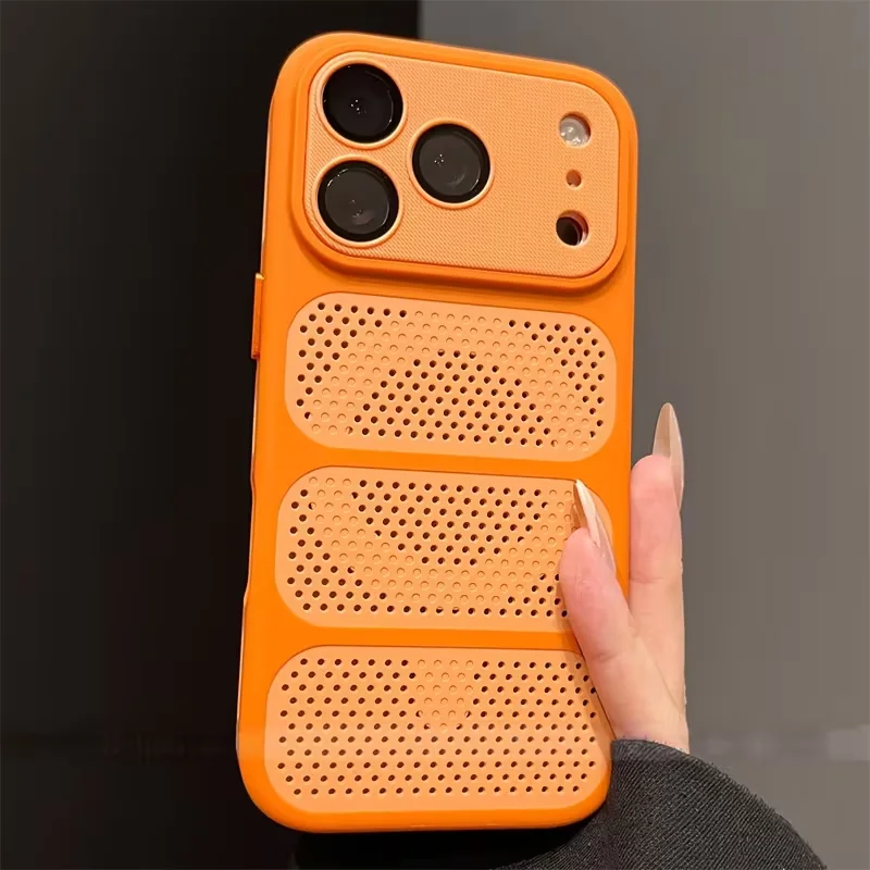 Capa Magnética De Malha Resistente A Impactos E Com Dissipação De Calor Para Iphone 16 Pro Max (laranja).