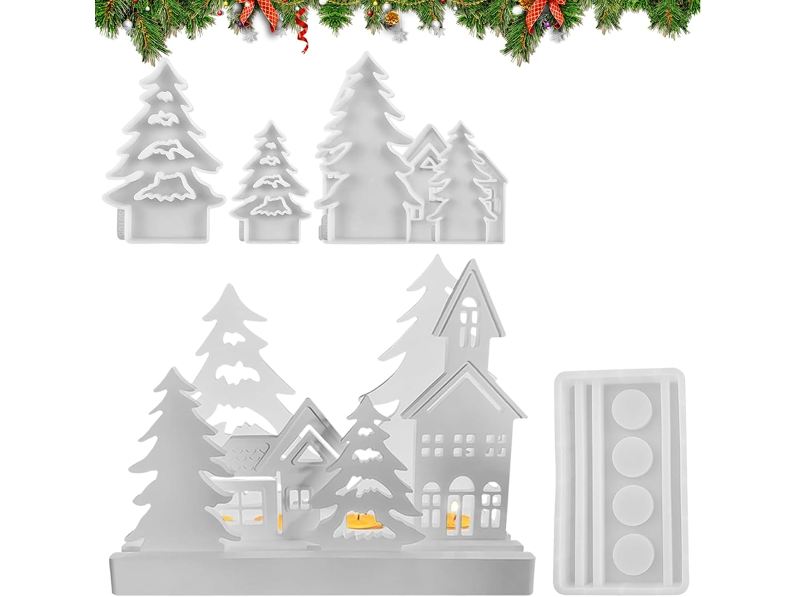 Molde Vela De Natal, Molde Árvore De Natal, Conjunto De 7 Moldes