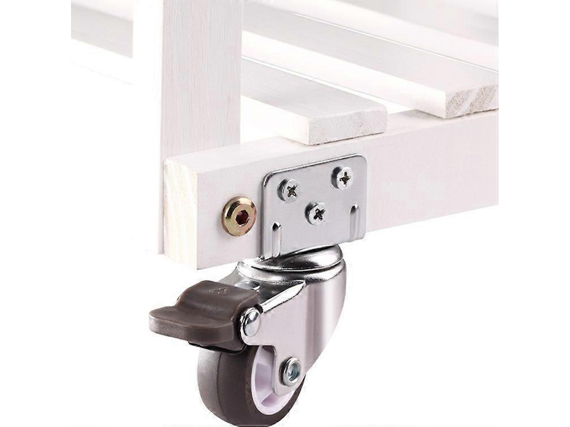 Conjunto de 4 Rodas Giratórias Pequenas de 25mm com Freio Parafusos 10*2 Placa L para Móveis Berço Armário Mesa