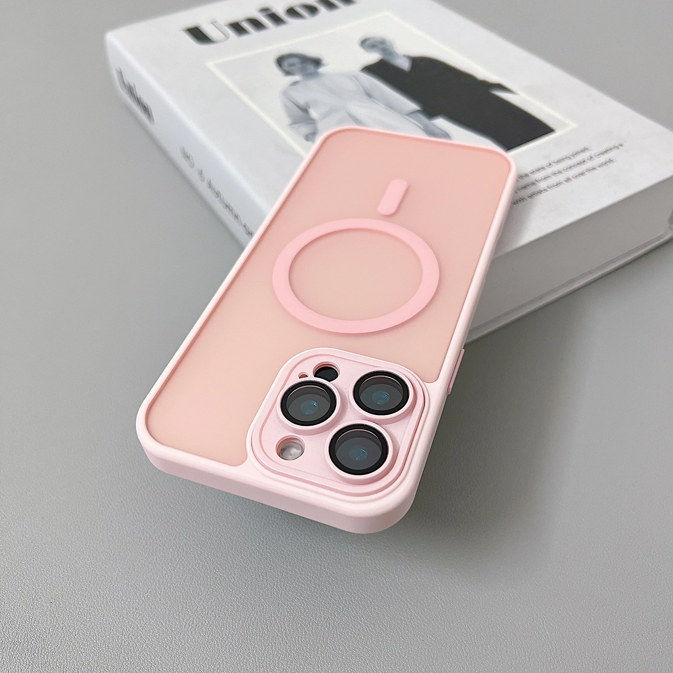 (iphone 16 Pro Max, Rosa) Capa Protetora Transparente E Resistente A Impactos Para Iphone, Compatível Com Carregamento Sem Fio Magsafe.