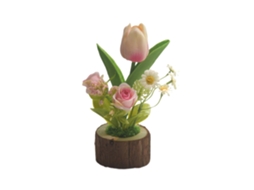 Laxiscreed Flores Artificiais Tulipa Pink Em Vaso Para Decoração De Sala E Refeições