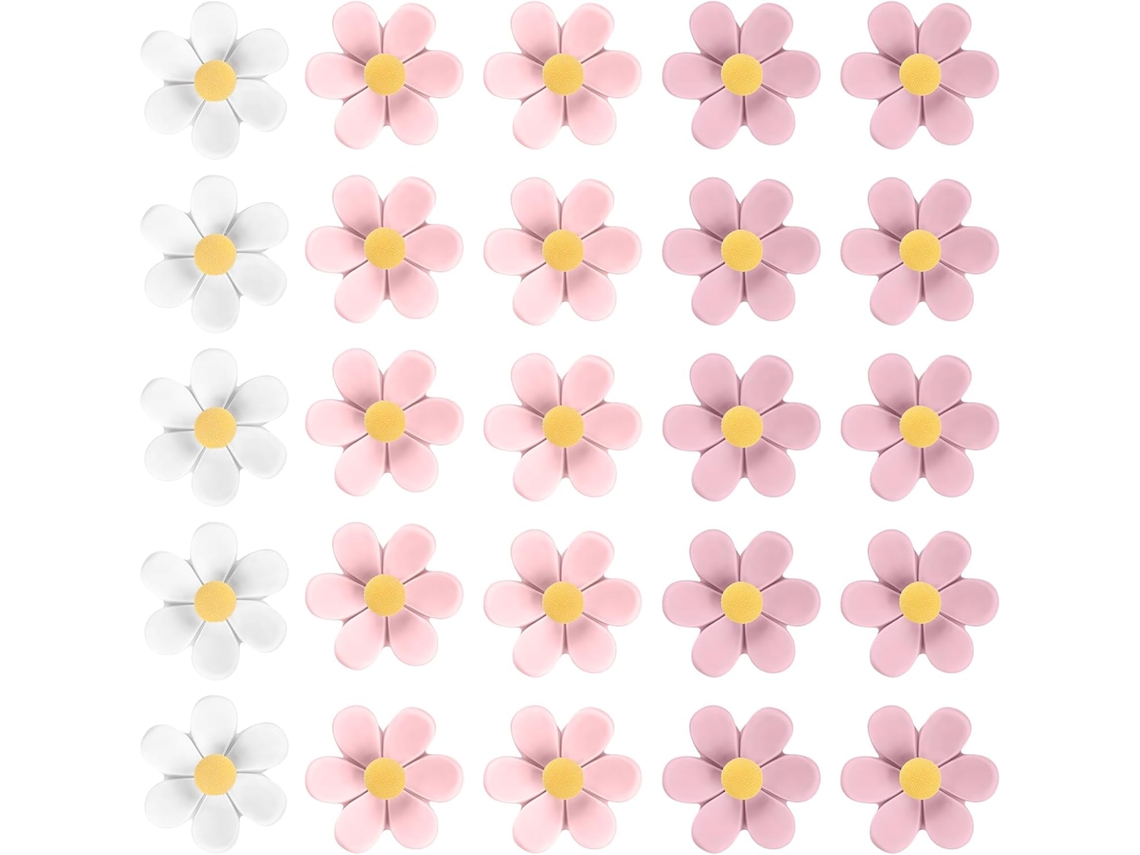 Conjunto De 10/20/30 Alfinetes Em Formato Flor Para Quadros Avisos