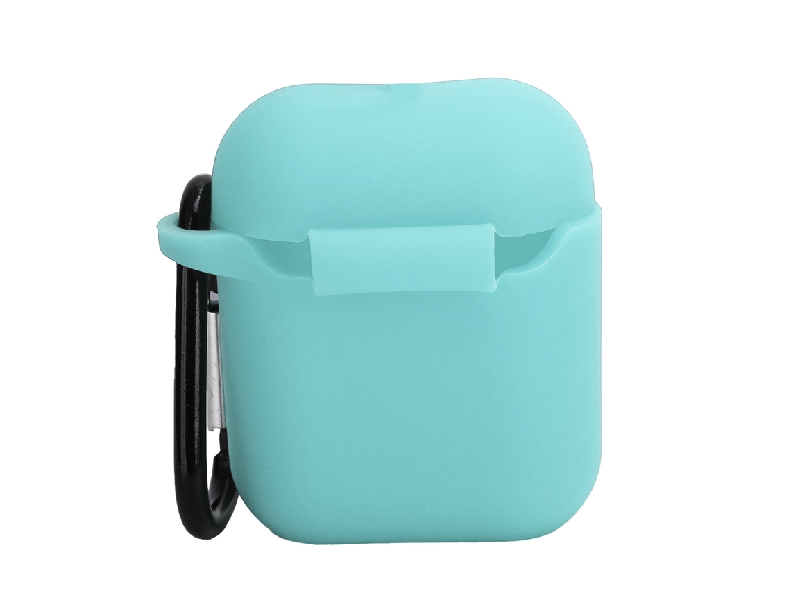 Capa Protetora De Silicone Antiperda Com Carabiner Para Fones De Ouvido Ios Earbuds 1/2 (verde Menta)