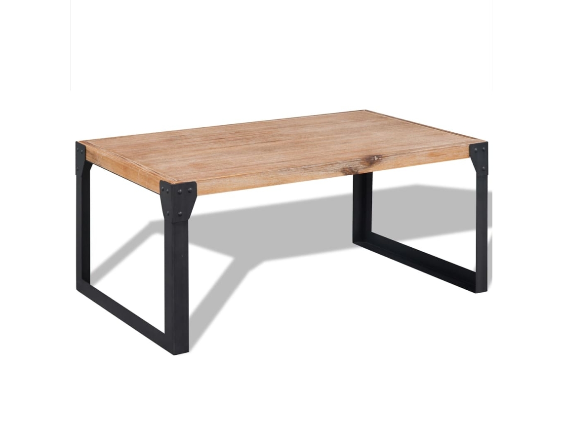 Vidaxl Mesa De Centro Em Madeira De Acácia Maciça 100x60x45 Cm