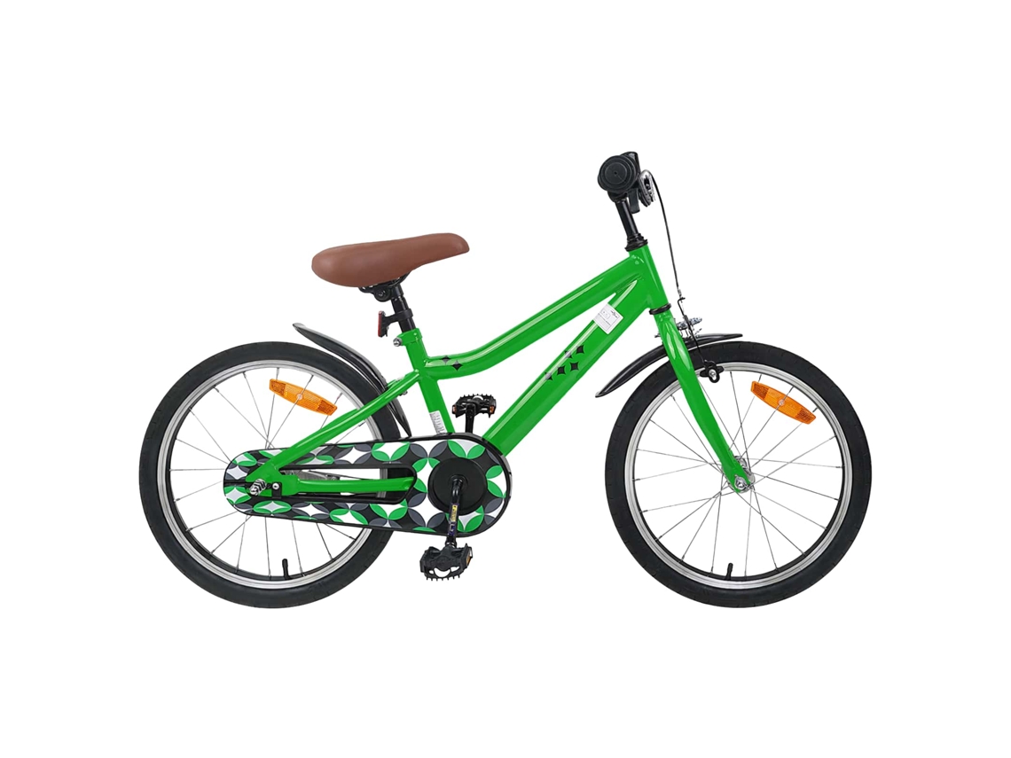 Vidaxl Bicicleta Infantil 18 Polegadas Para 5-7 Anos Verde