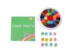 Ats kit de Pintura com Dedo para Crianças e Livro, Cores Laváveis, Conjunto Diy com Estampa Digital e Tampa Seladora
