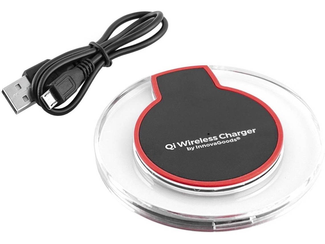 Carregador sem Fios para Smartphones Qi INNOVA GOODS (2A - USB - Transparente)