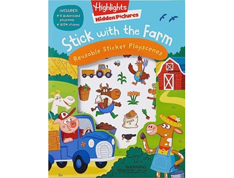 Livro Stick with the Farm Hidden Pictures Reusable Sticker Playscenes de Highlights (Inglês)