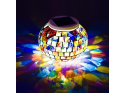 MEOIRUERY Luz Solar De Vidro Mosaico Para Jardim, Lâmpada De Mesa Impermeável Com Cores Variadas, Recarregável Para Decoração Externa