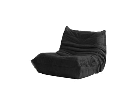 Sofá Individual Togo Preto Sem Montagem Apoio Ergonómico para o Corpo Inteiro Espuma Resiliente Alta Densidade Estofamento Premium Toque Suave SOFTEVA