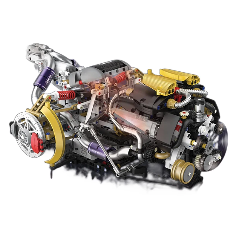 Moc De 1394 Peças Com Motor V8 Simulado
