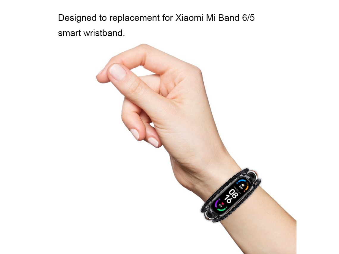 Aetheria pulseira de Substituição para Xiaomi Mi Band 5/6/6 Nfc Estilo Étnico Diy Couro com Contas