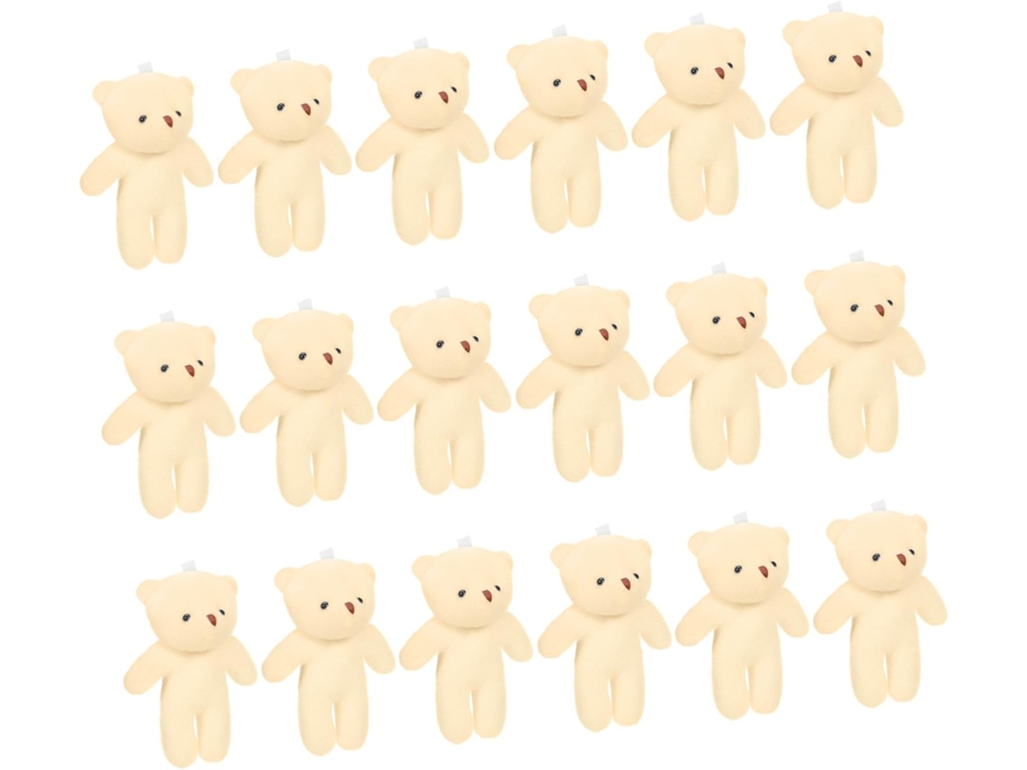 Miniaturas De Ursos (18 Peças) Feitas Tecido E Algodão Pp Para Mochila