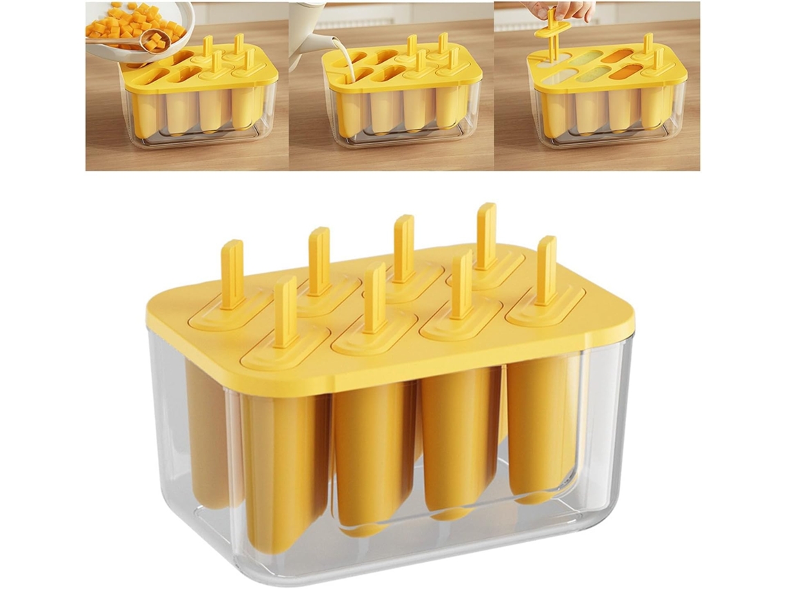 Conjunto De 8-formas Silicone Para Sorvete Faça Você Mesmo, Ideal Para Crianças, Versátil E Seguras Para Congelar