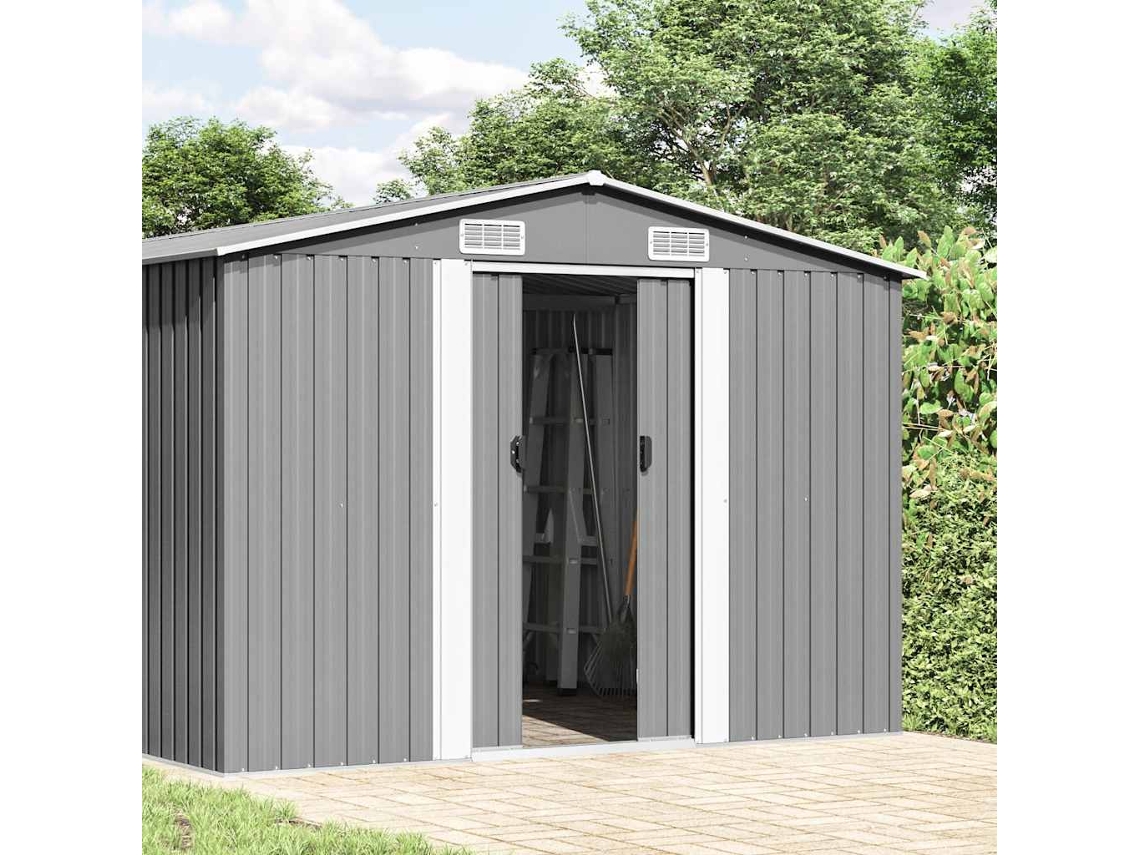 Abrigo VIDAXL Grey Aço (257x392x181 cm)