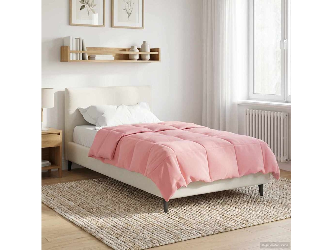 Vidaxl Duvet De Ano Inteiro 140 X 220 Cm 4 Estações Rosa Respirável