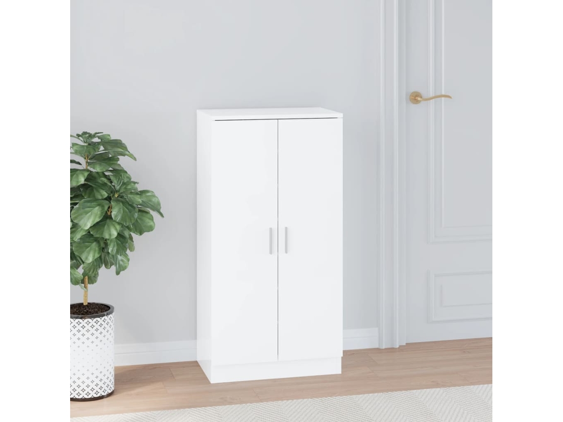 Vidaxl Sapateira 55x35x108 Cm Derivados De Madeira Branco Brilhante