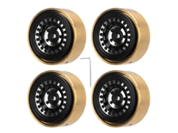 4pcs Roda Beadlock Rc De Liga De Alumínio E Latão Bloco De Peso Para Carro Rc Watchman Fms Fcx24 1/18 1/24 Preto