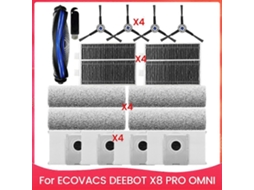 Kit De Acessórios De Reposição Para Aspirador Robô Ecovacs Deebot X8 Pro Omni: Escova Lateral Principal, Filtros Hepa E Sacos De Esfregão._ozo