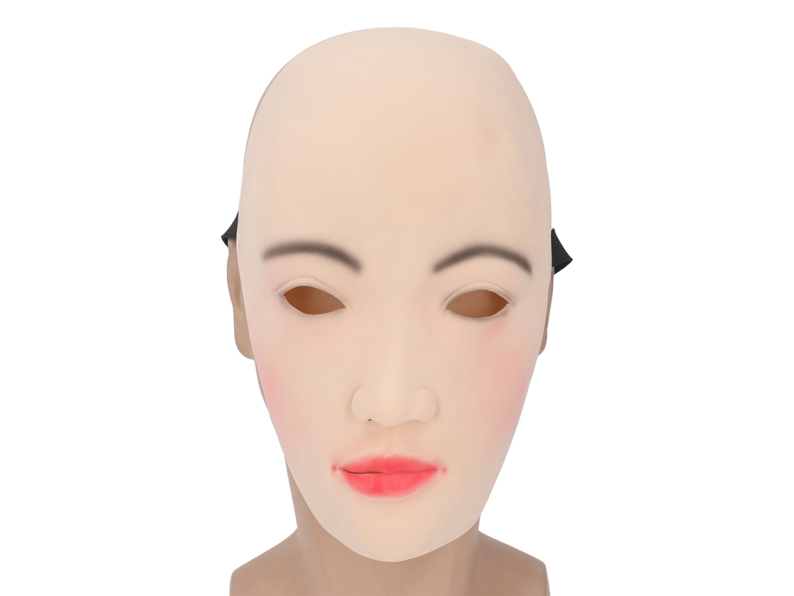 Máscara De Latex Facial Mujer Realista Suave Elástica Con Ojos Para Cosplay Y Travestismo