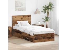 Vidaxl Estrutura Da Cama Com Gaveta Madeira Antiga 90 X 200 Cm