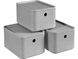 Pack Van 3 Grijze Beton Dozen