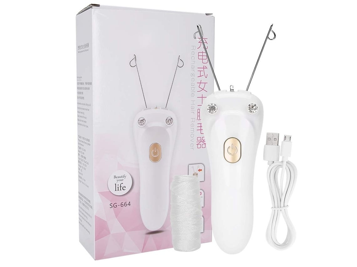 Aparelho de Depilação Fio Algodão Dourado Adaptável Facial e Corporal, Elétrico para Sobrancelhas em Salão. STELASPLEN