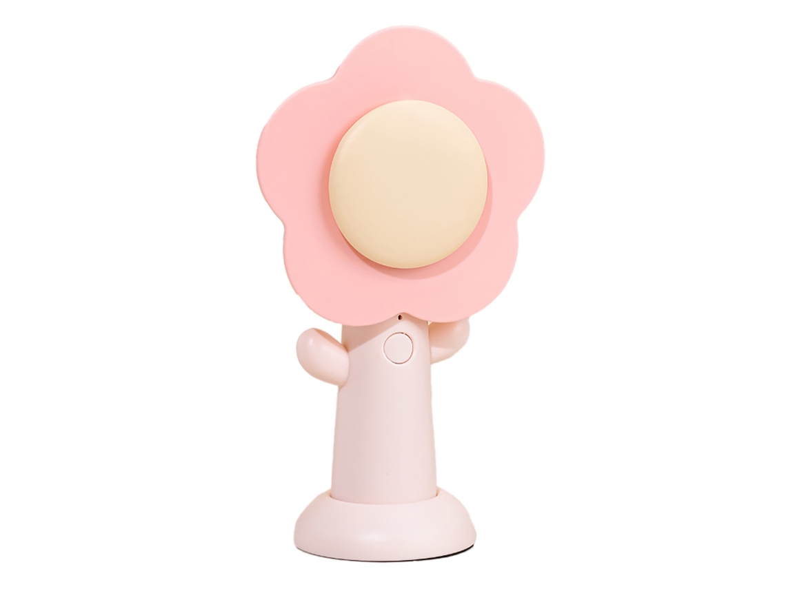 Ventilador de Mão Rosa Rechargeável Usb Forma de Flor