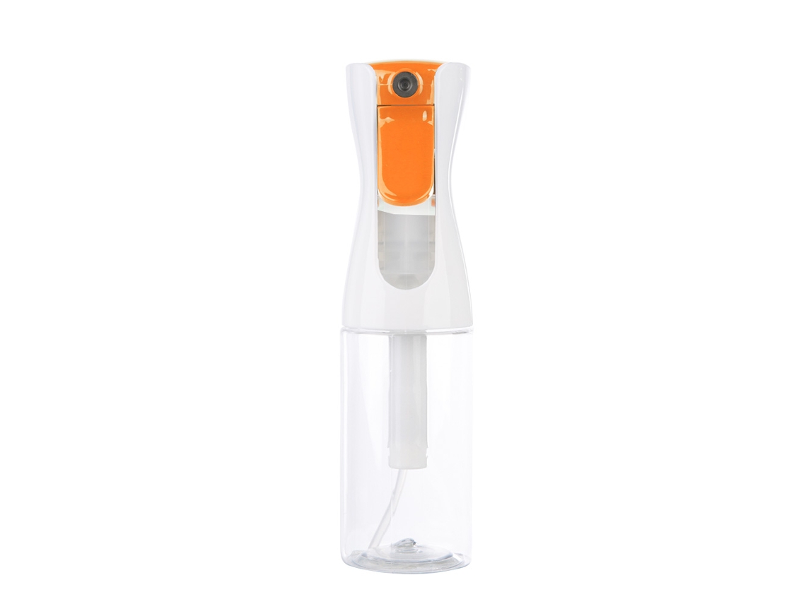 Frasco de spray de cabelo vazio de 200ml, modelo 2026, para uso profissional ou como acessório de cabeleireiro, na cor amarela.