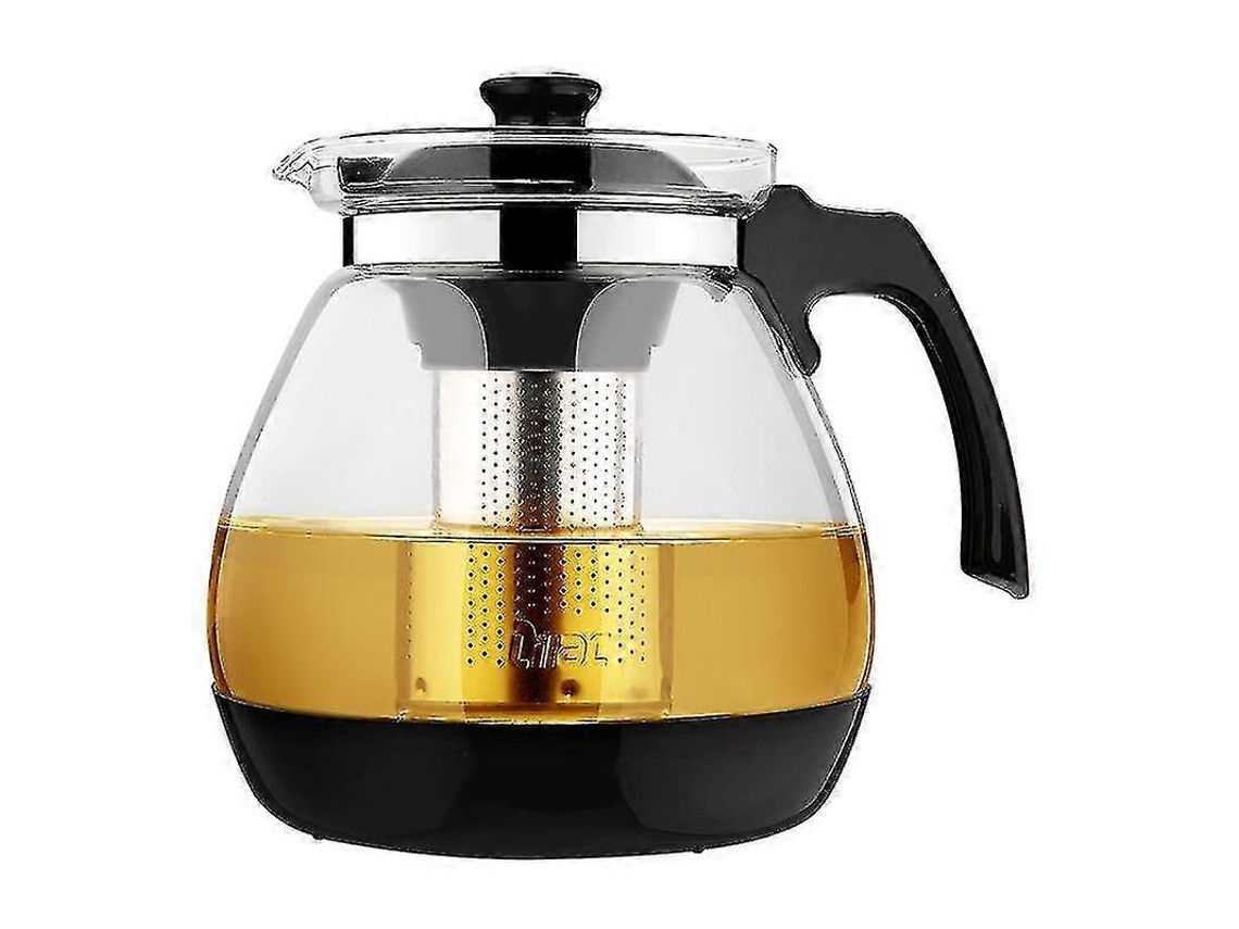 Bule De Vidro De Borossílica Transparente Com Infusor De Aço Inoxidável